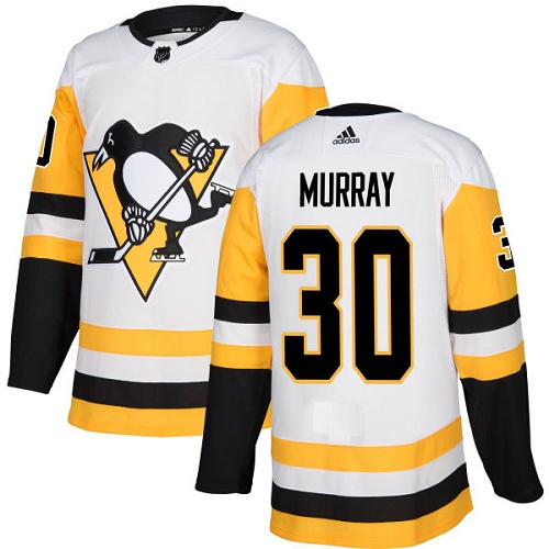 Adidas Men Pittsburgh Penguins 30 Matt Murray White Road Authentic Stitched NHL Jersey